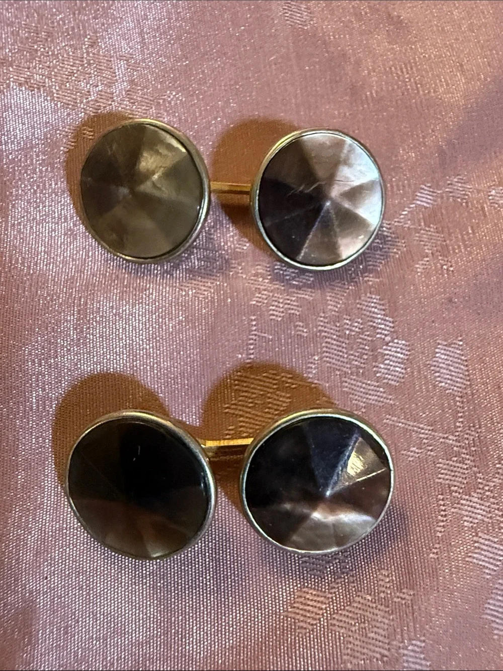 Classic vintage faceted abalone  Cufflinks